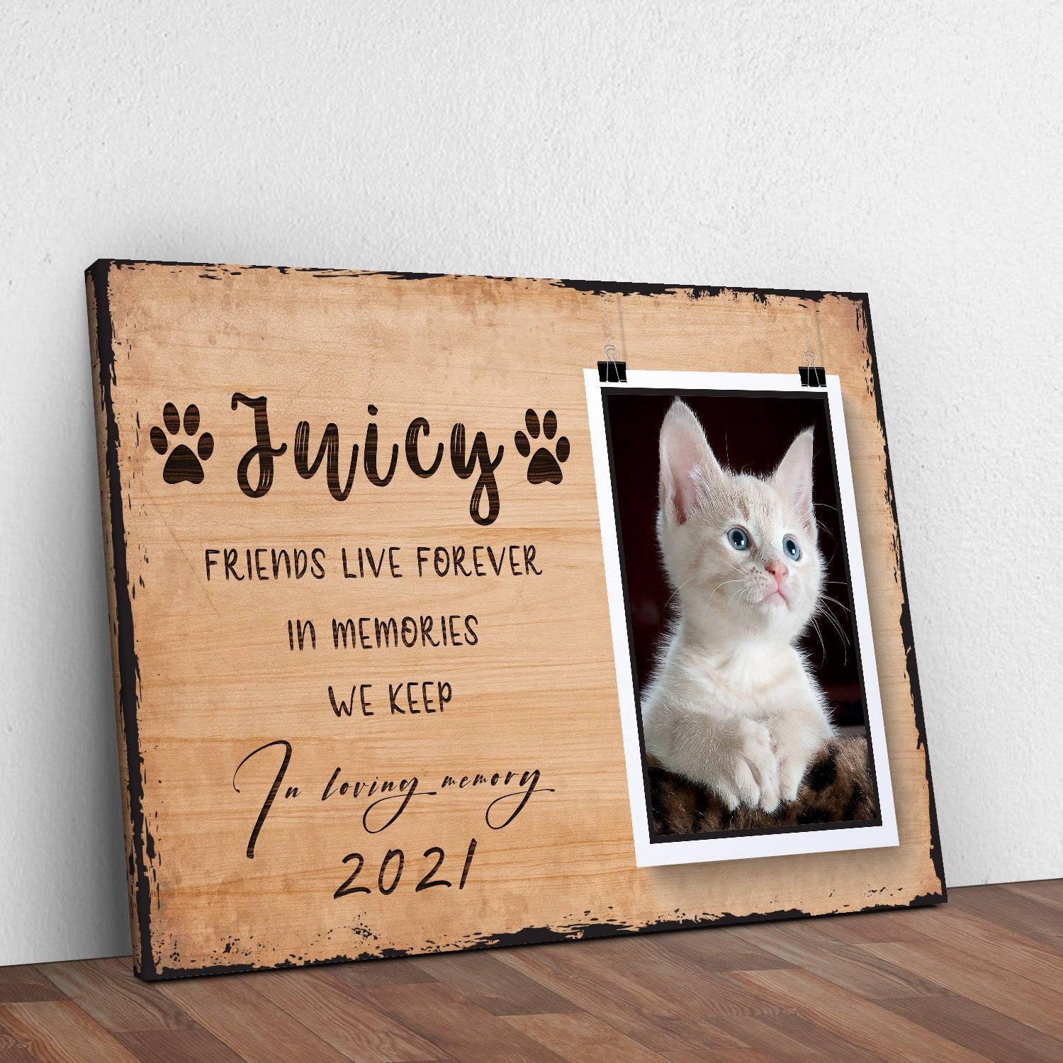 Cat Memorial Portrait Sign - Image by Tailored Canvases