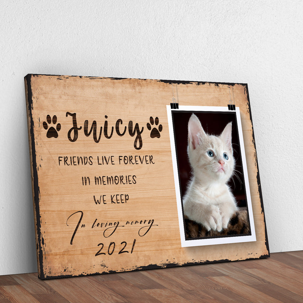Cat Memorial Portrait Sign | Customizable Canvas by Tailored Canvases