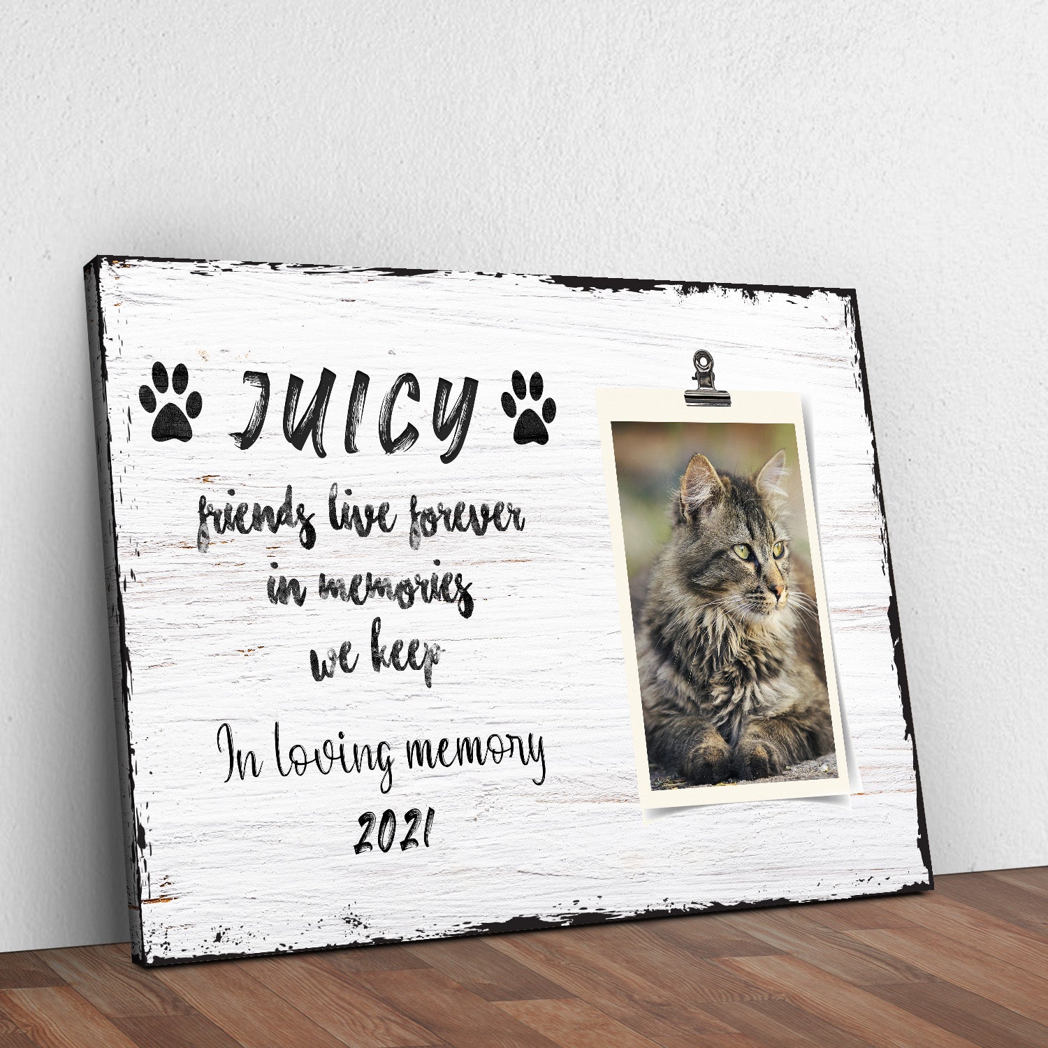 Cat Memorial Portrait Sign Style 1 - Image by Tailored Canvases