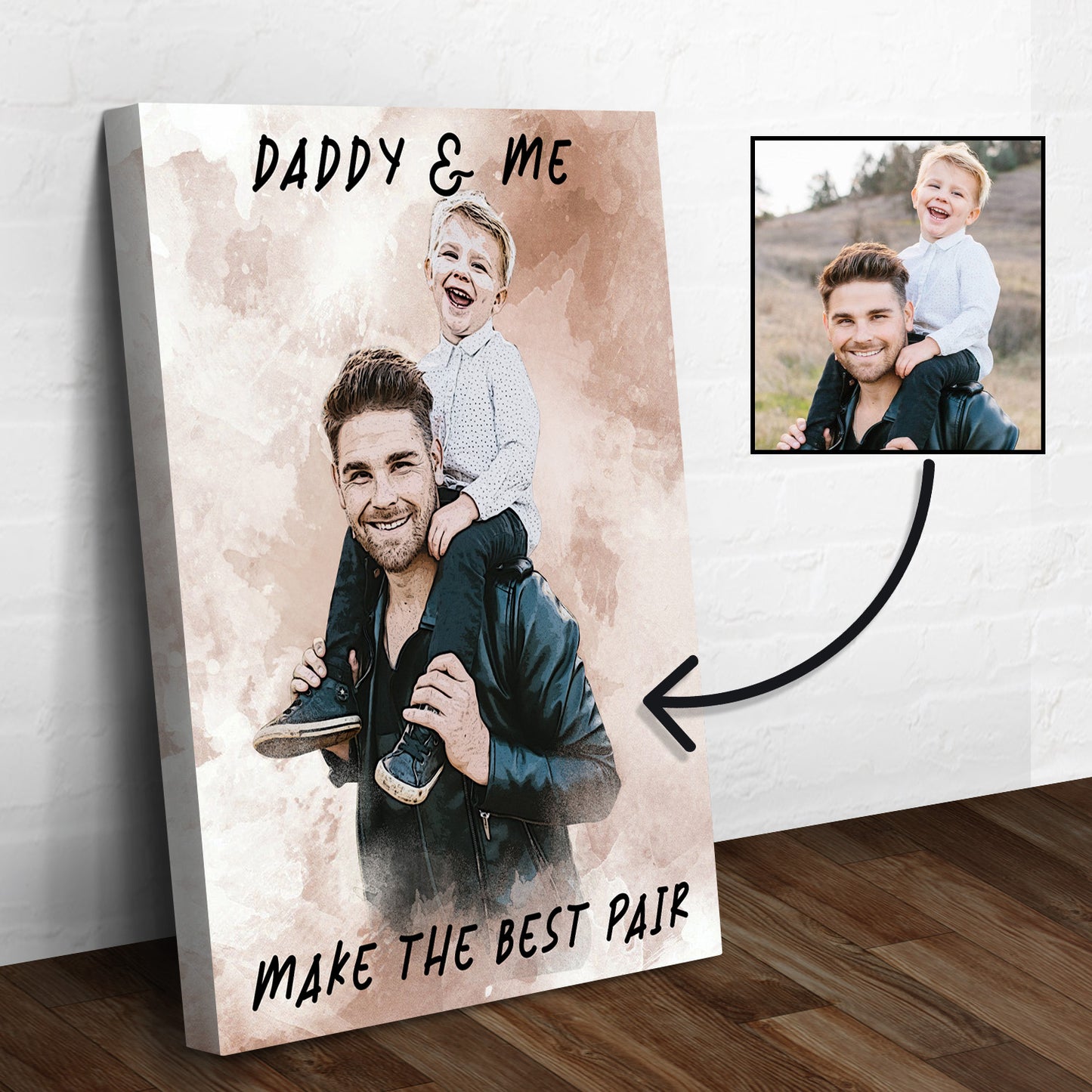 Daddy & Me Make the Best Pair Sign Style 2 - Image by Tailored Canvases