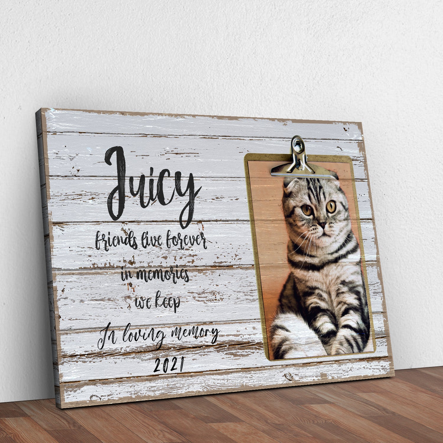 Cat Memorial Portrait Sign Style 2 - Image by Tailored Canvases