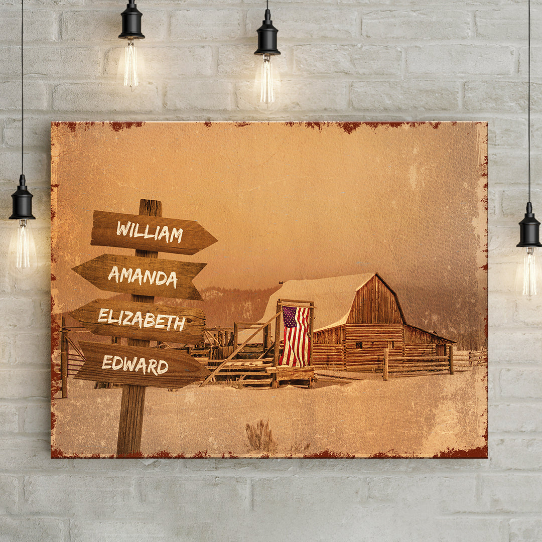 American Family Barn Name Style 2 - Image by Tailored Canvases