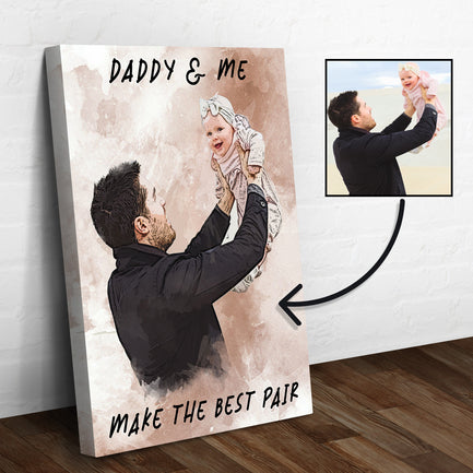 Daddy & Me Make the Best Pair Sign Style 2 - Image by Tailored Canvases