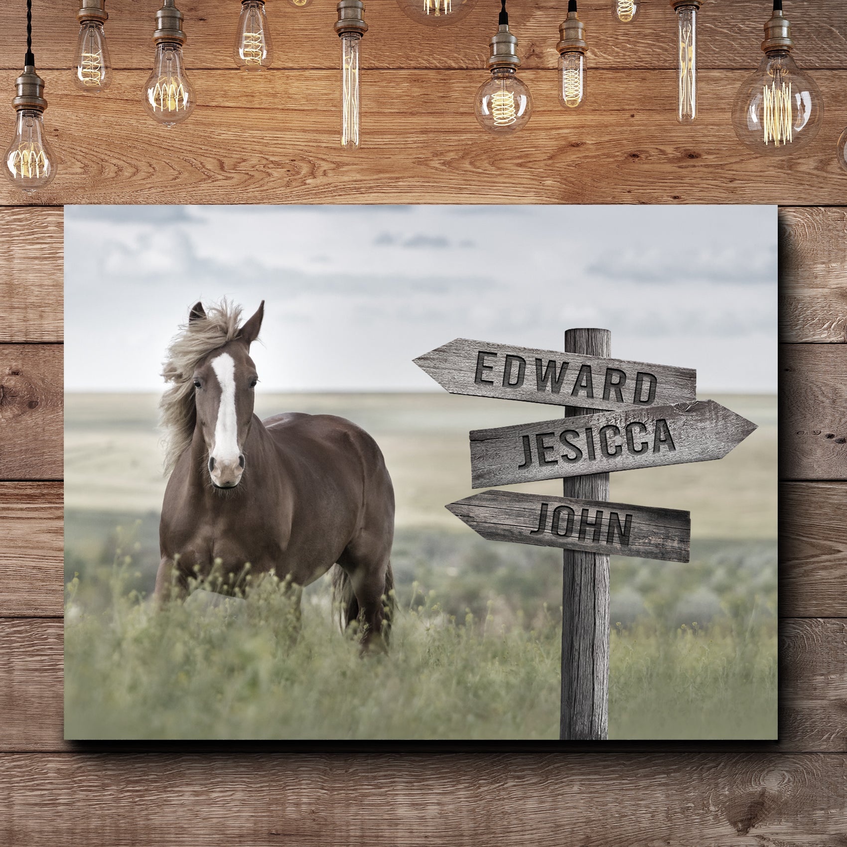 Classic Horse Family Name Style 1 - Image by Tailored Canvases