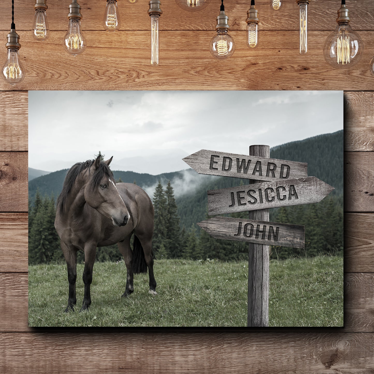 Classic Horse Family Name Style 2 - Image by Tailored Canvases
