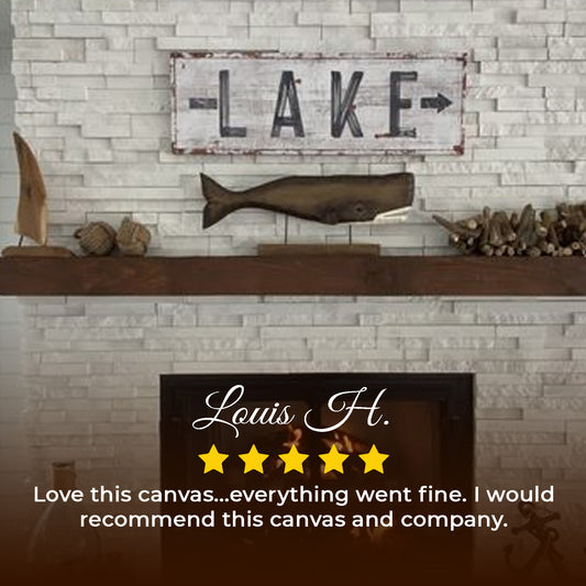 Rustic Lake Arrow Sign Style 2 - Image by Tailored Canvases