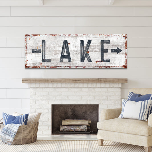 Rustic Lake Arrow Sign Style 3 - Image by Tailored Canvases