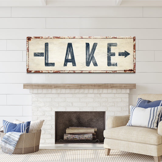Rustic Lake Arrow Sign Style 4 - Image by Tailored Canvases