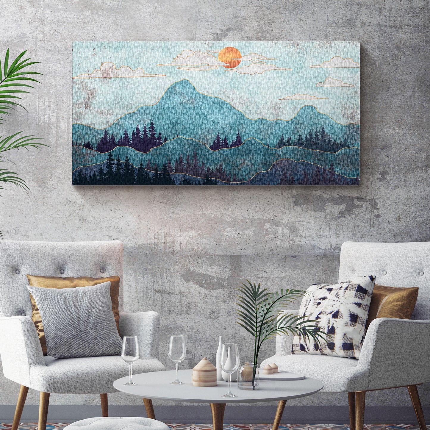 Mountain Hues Canvas Wall Art Style 2 - Image by Tailored Canvases