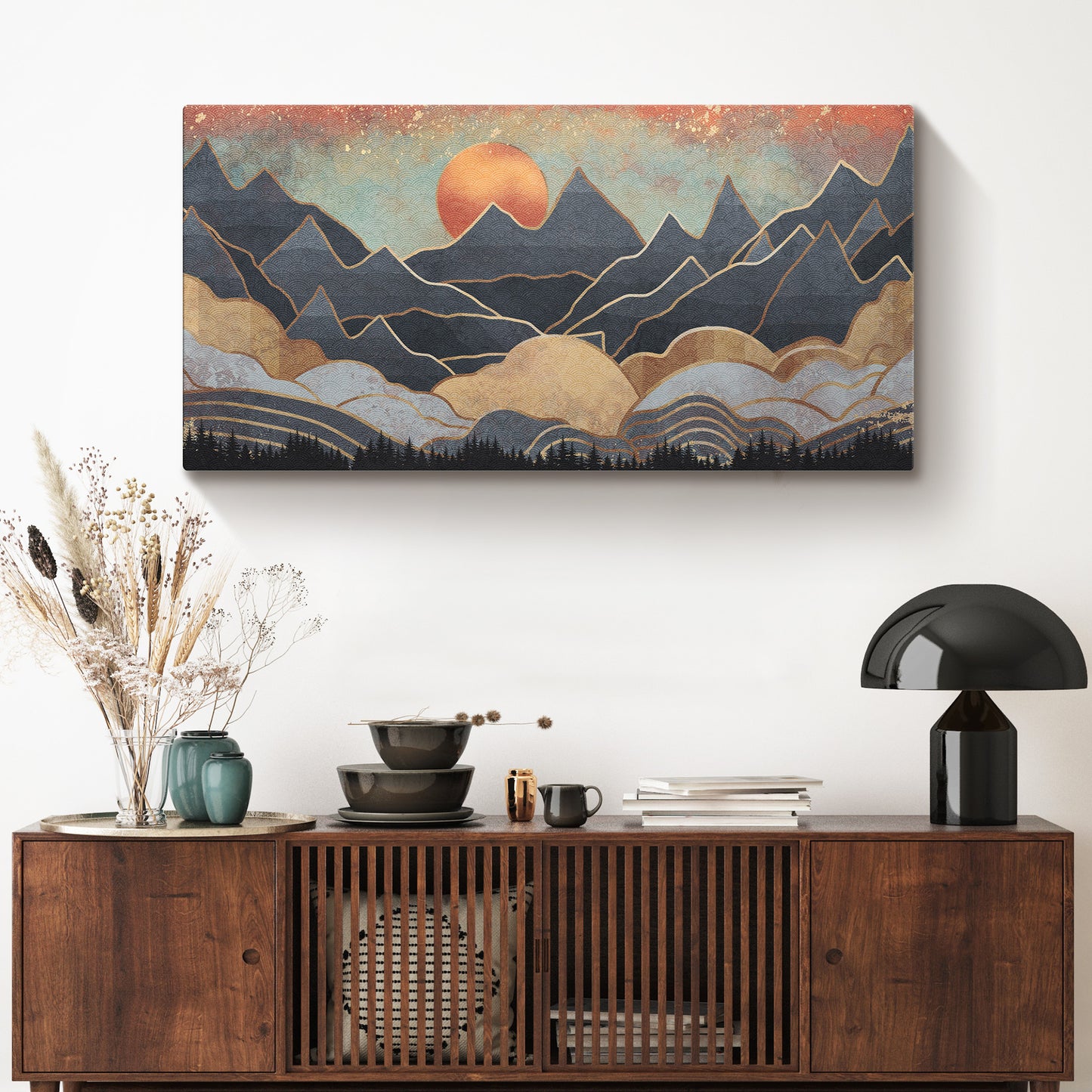 Mountain Hues Canvas Wall Art Style 4 - Image by Tailored Canvases