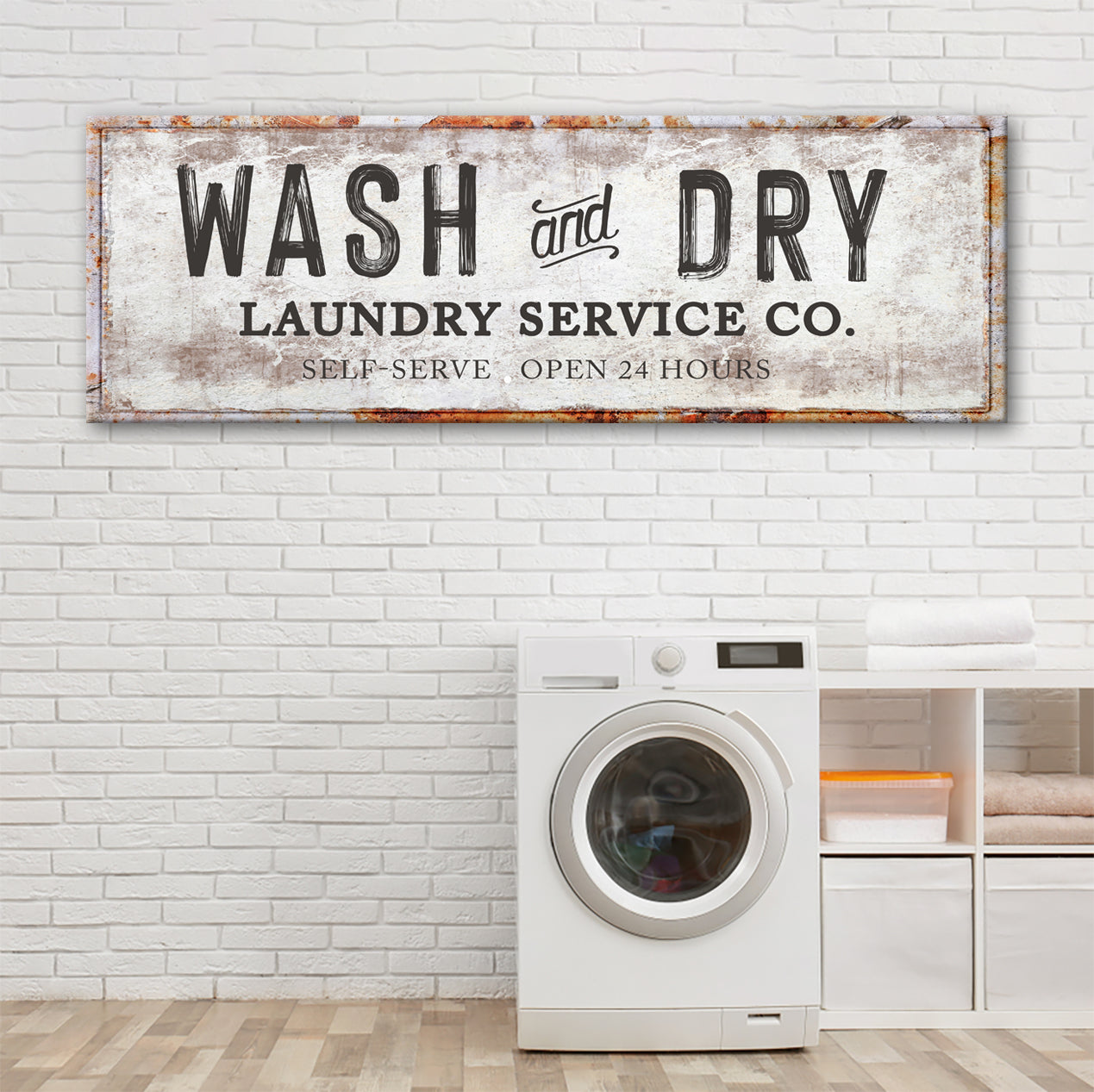 Wash and Dry Laundry Service Co Sign Style 1 - Image by Tailored Canvases