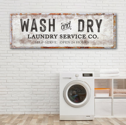 Wash and Dry Laundry Service Co Sign - Image by Tailored Canvases