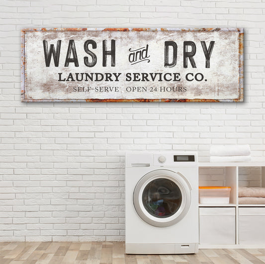 Wash and Dry Laundry Service Co Sign - Image by Tailored Canvases