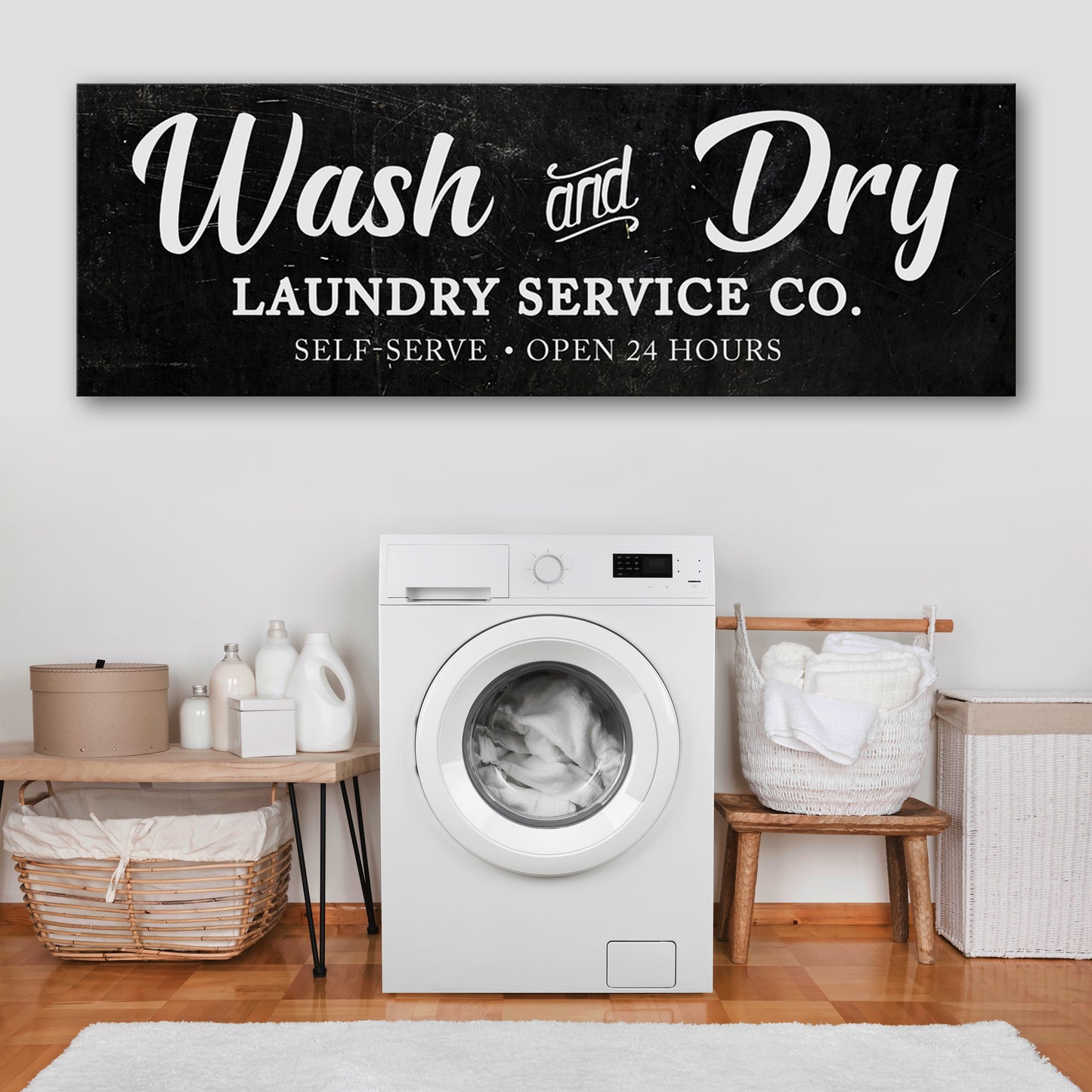 Wash and Dry Laundry Service Co Sign Style 3 - Image by Tailored Canvases