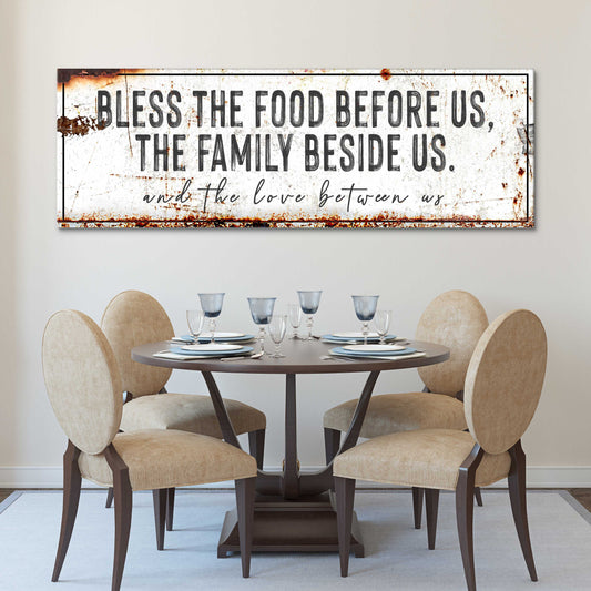 Bless The Food, Family and Love Sign - Image by Tailored Canvases