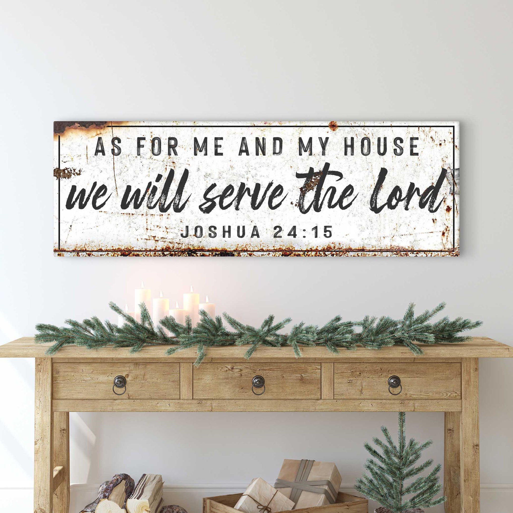 We Will Serve The Lord Rustic Sign - Image by Tailored Canvases