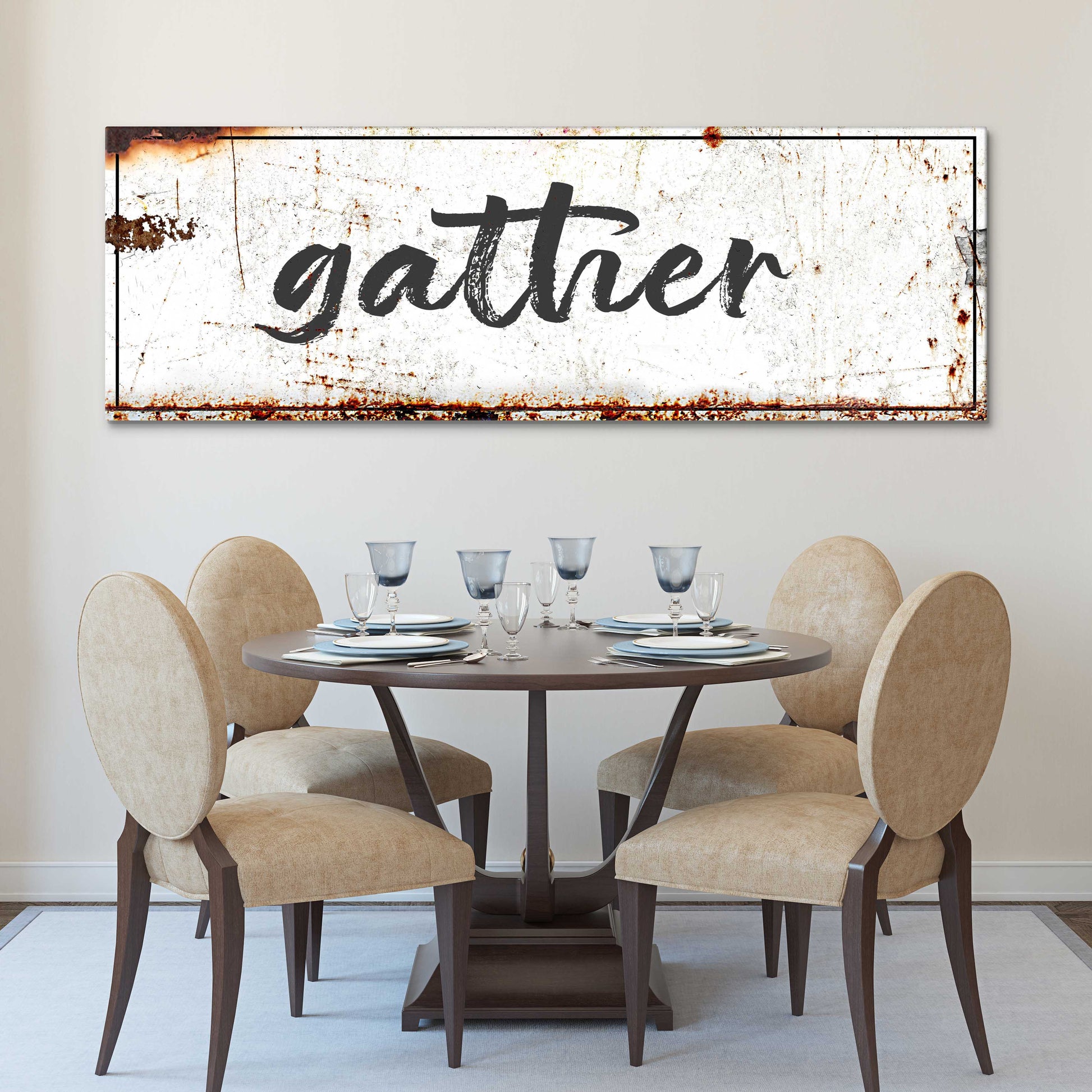 Gather Rustic Sign - Image by Tailored Canvases
