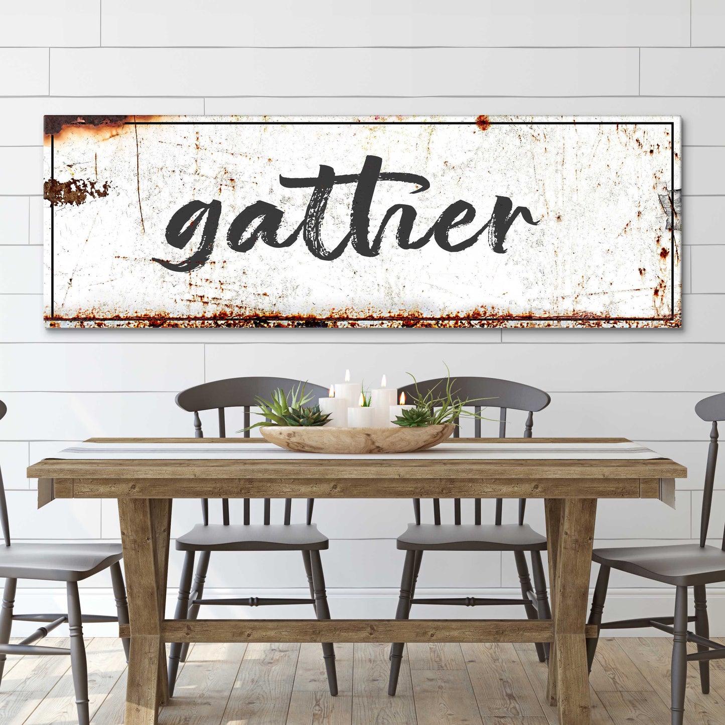 Gather Rustic Sign Style 1 - Image by Tailored Canvases