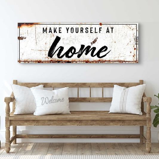 Make Yourself at Home Rustic Sign - Image by Tailored Canvases