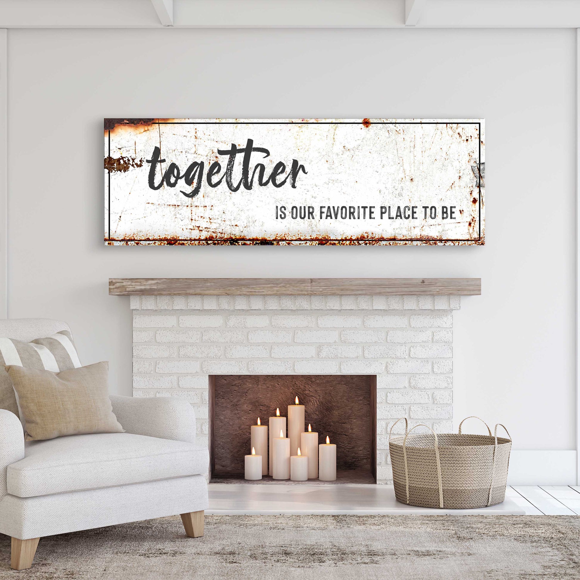 Together Is Our Place To Be Rustic Sign Style 1 - Image by Tailored Canvases