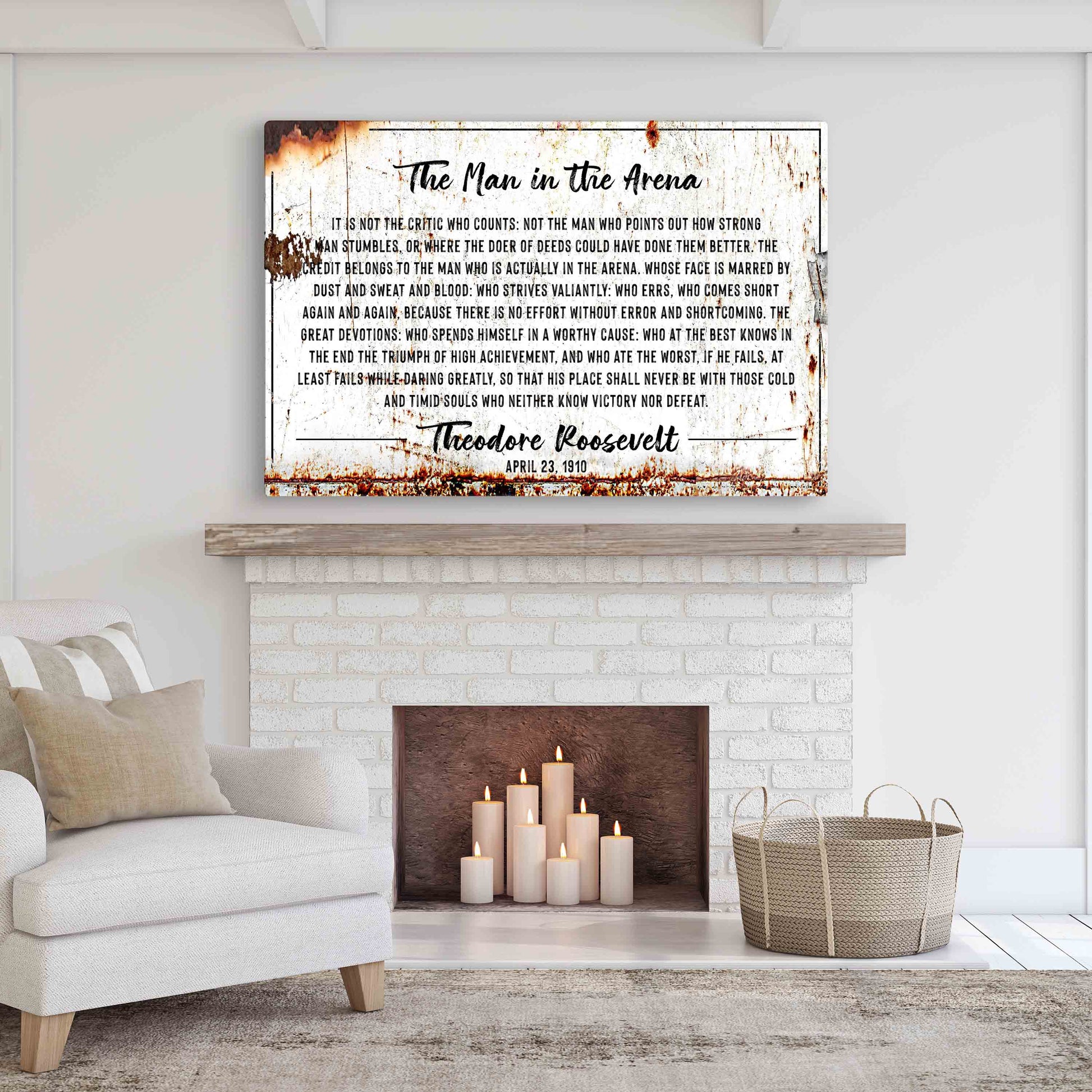 The Man In The Arena Canvas Sign Style 1 - Image by Tailored Canvases