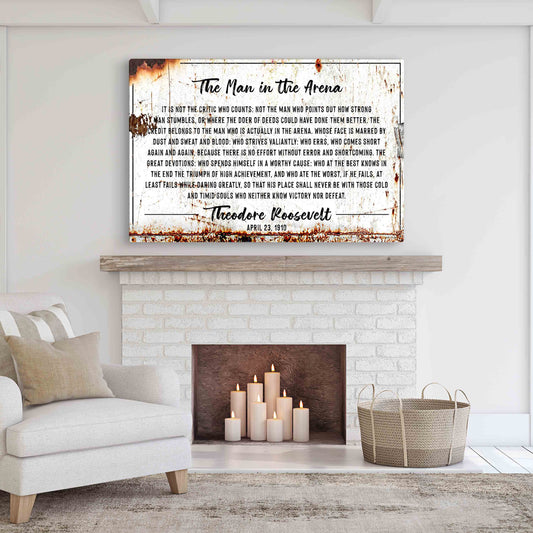 The Man In The Arena Canvas Sign - Image by Tailored Canvases