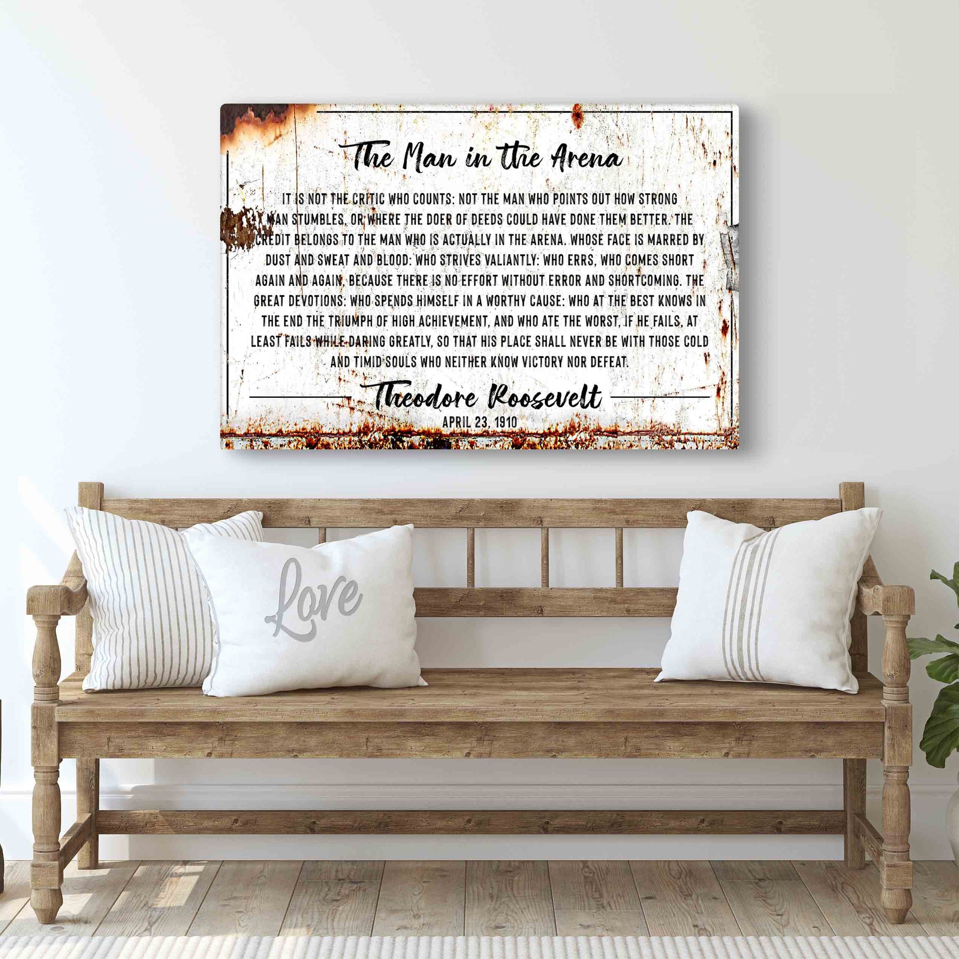 The Man In The Arena Canvas Sign - Image by Tailored Canvases