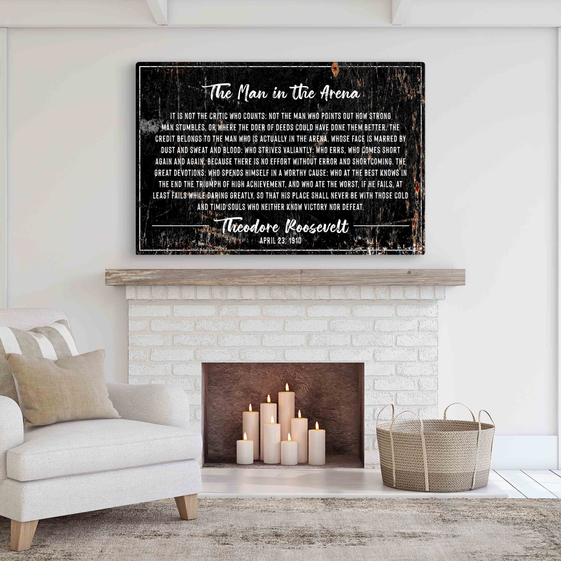 The Man In The Arena Canvas Sign Style 2 - Image by Tailored Canvases
