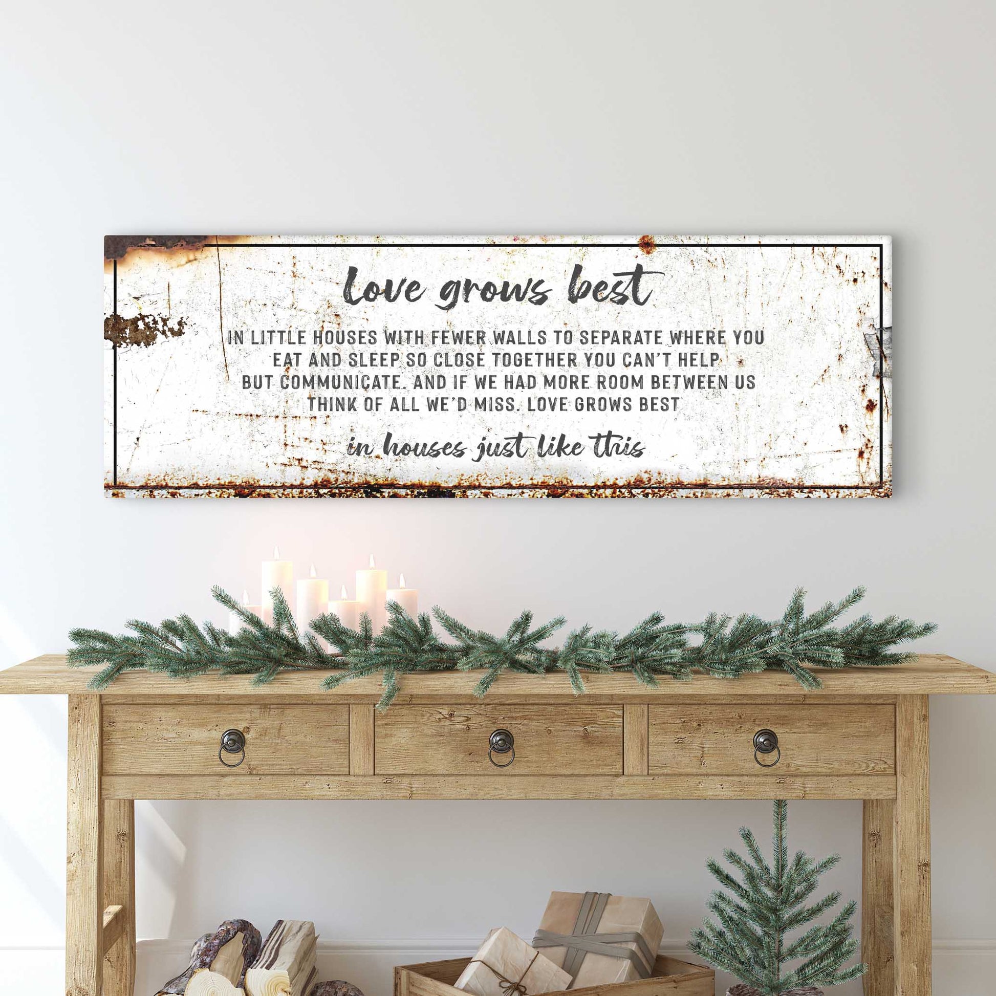 Love Grows Best in little Houses Sign II Style 1 - Image by Tailored Canvases