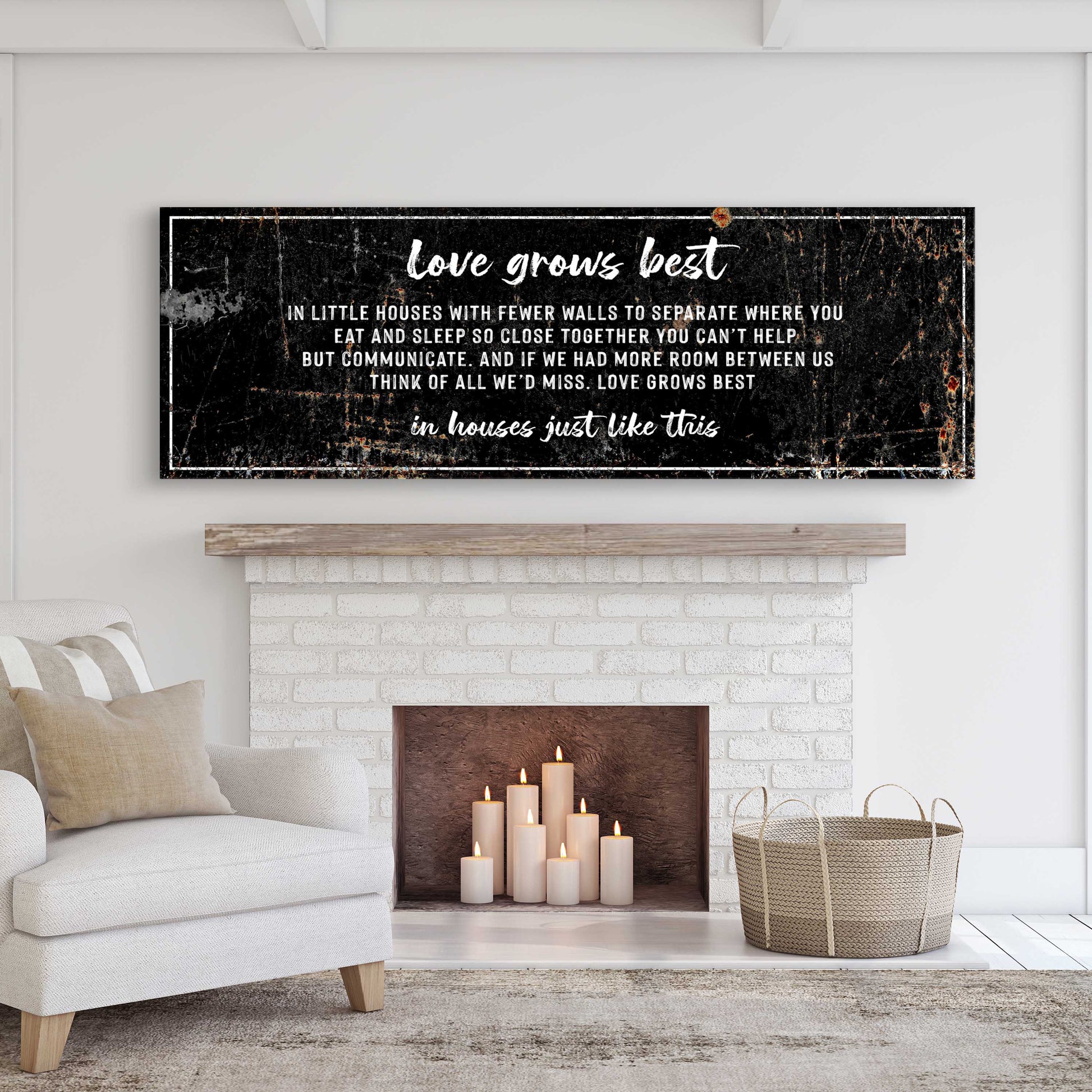 Love Grows Best in little Houses Sign II Style 2 - Image by Tailored Canvases