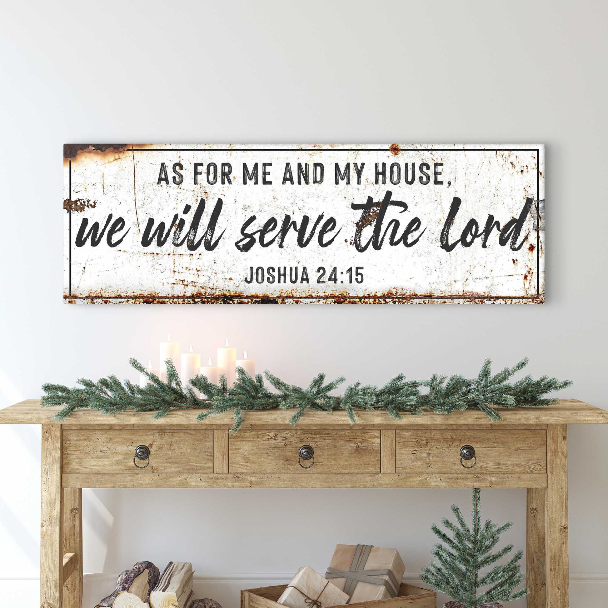 WE WILL SERVE THE LORD Rustic Sign II - Image by Tailored Canvases