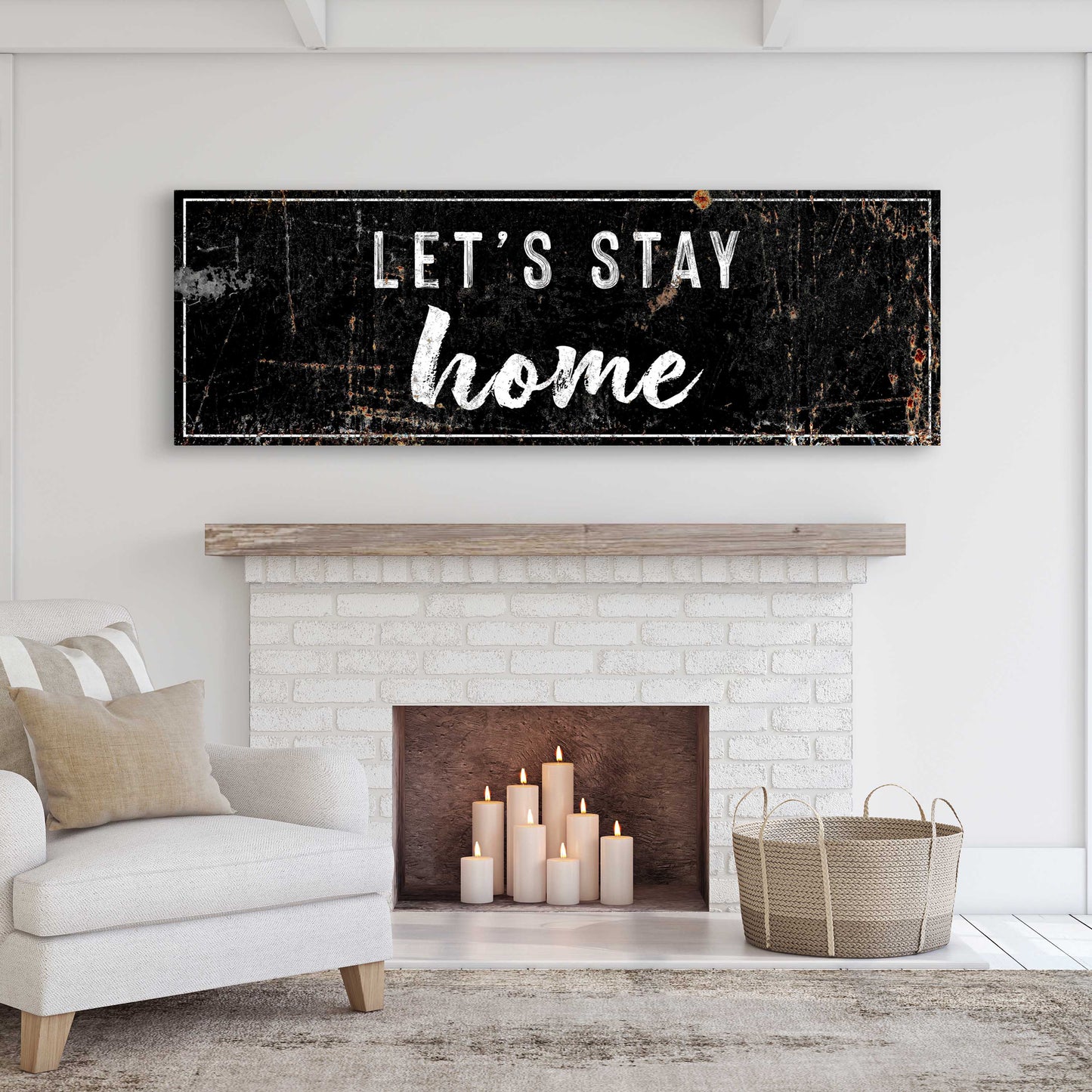 Let's Stay Home Sign Style 2 - Image by Tailored Canvases