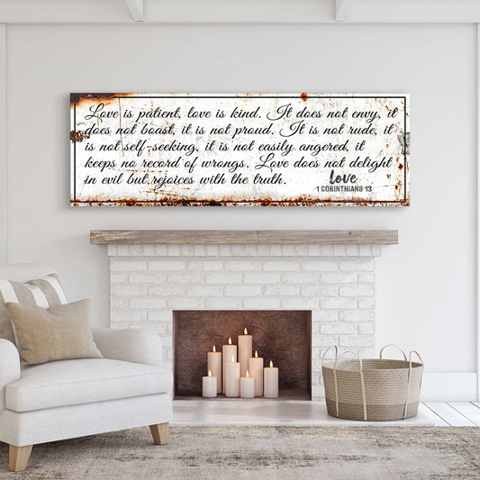 1 Corinthians 13 - Love Is Patient Rustic Sign - Image by Tailored Canvases