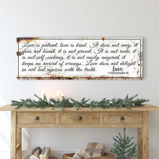 1 Corinthians 13 - Love Is Patient Rustic Sign - Image by Tailored Canvases