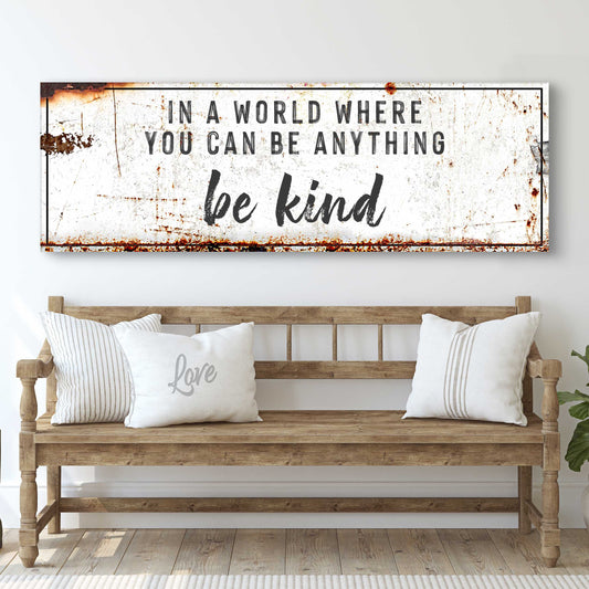 In a world where you can be anything, Be Kind Sign II - Image by Tailored Canvases