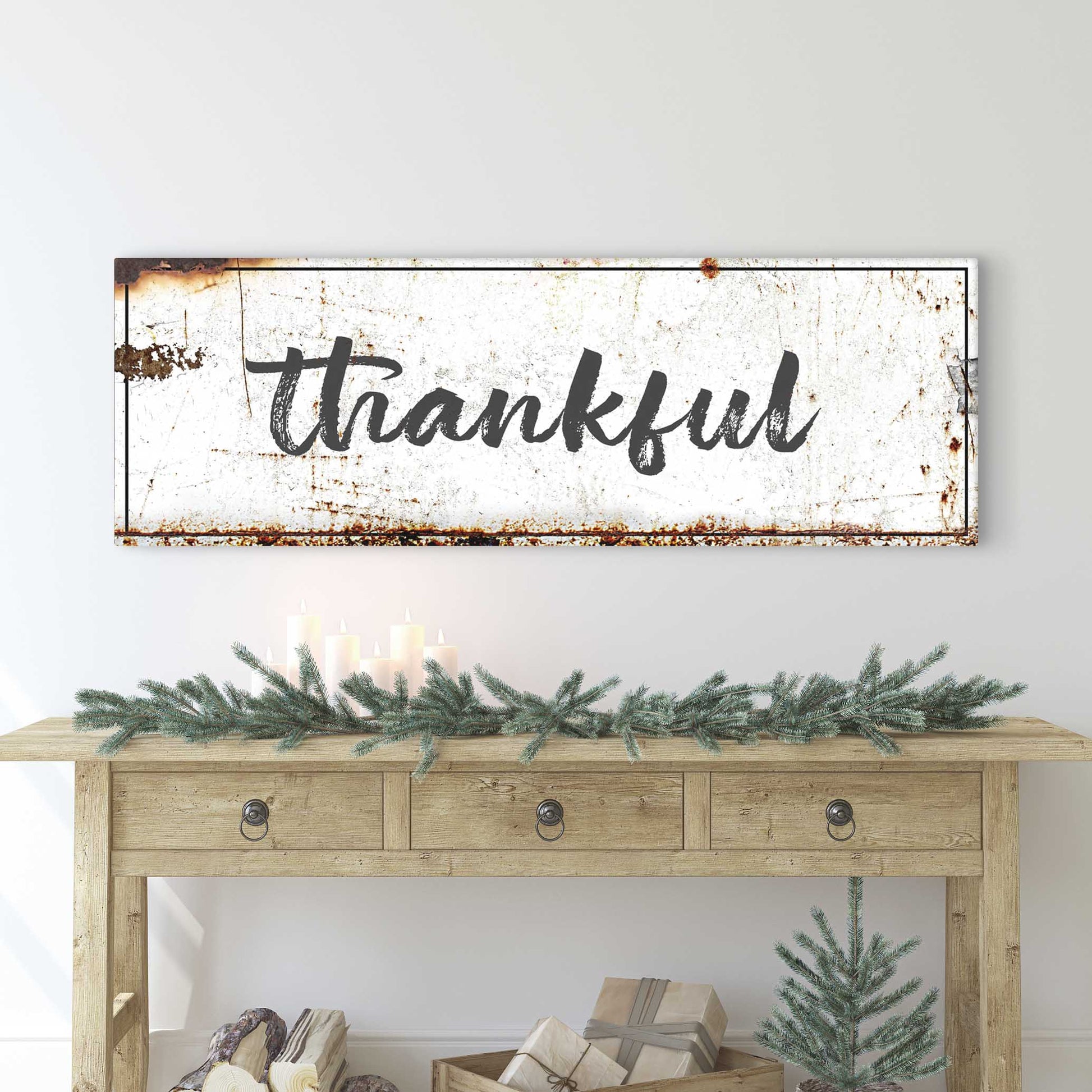 Thankful Rustic Sign II Style 1 - Image by Tailored Canvases