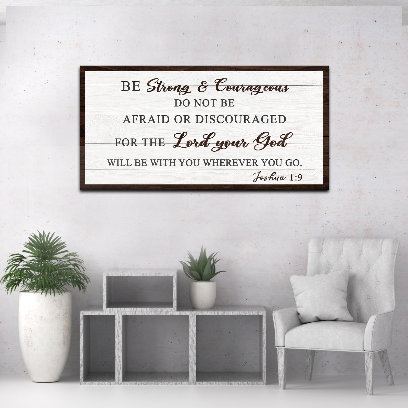 Joshua 1:9 - Do Not Be Afraid Sign Style 2 - Image by Tailored Canvases