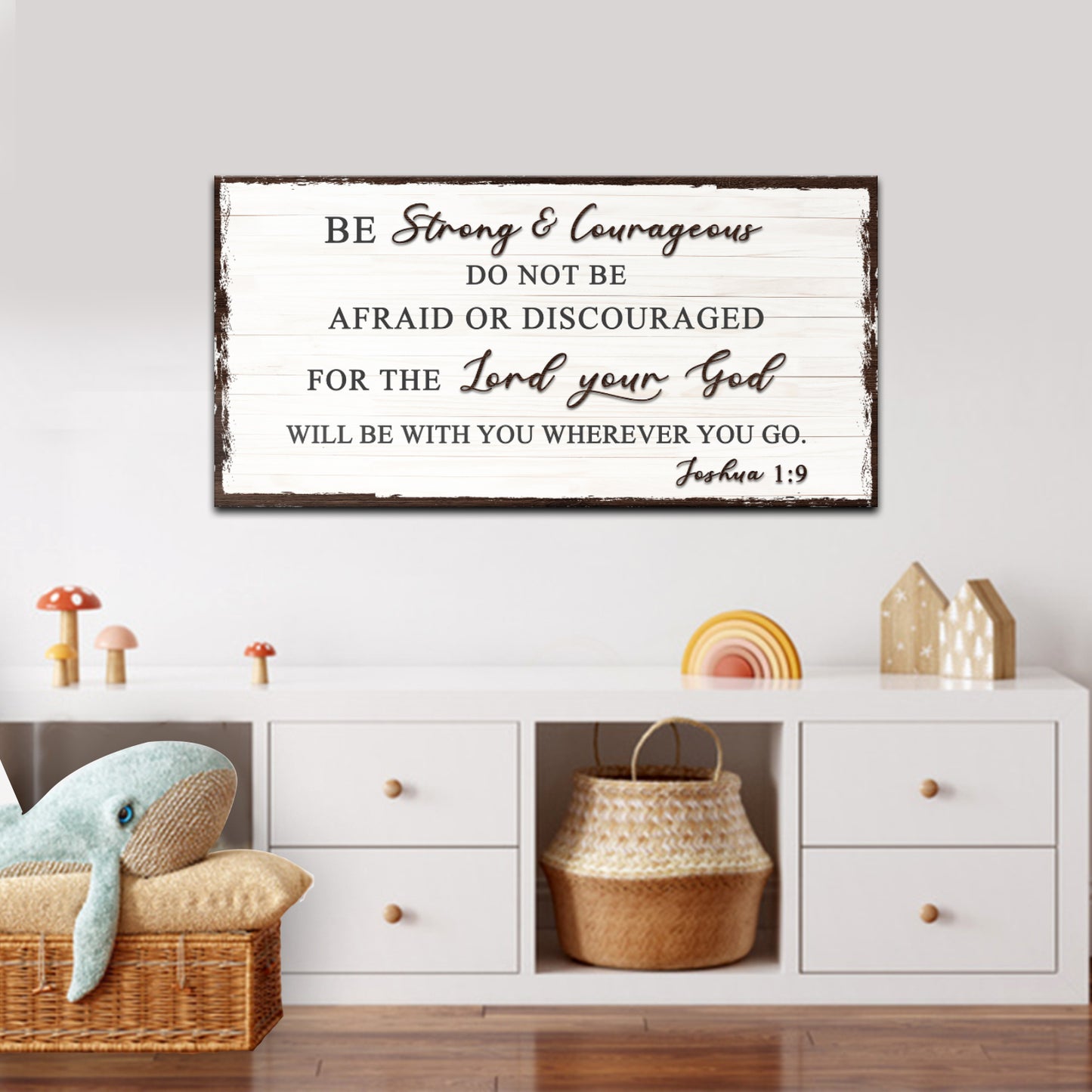 Joshua 1:9 - Do Not Be Afraid Sign Style 1 - Image by Tailored Canvases