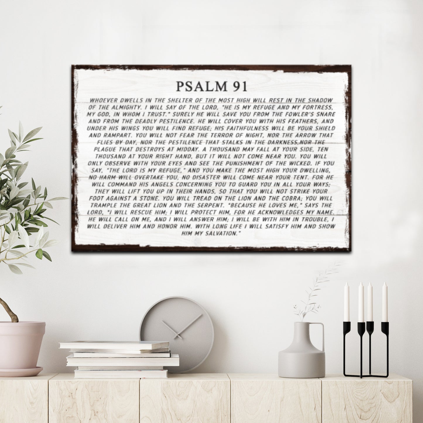 Psalm 91 Whoever Dwells Scripture Sign Style 1 - Image by Tailored Canvases