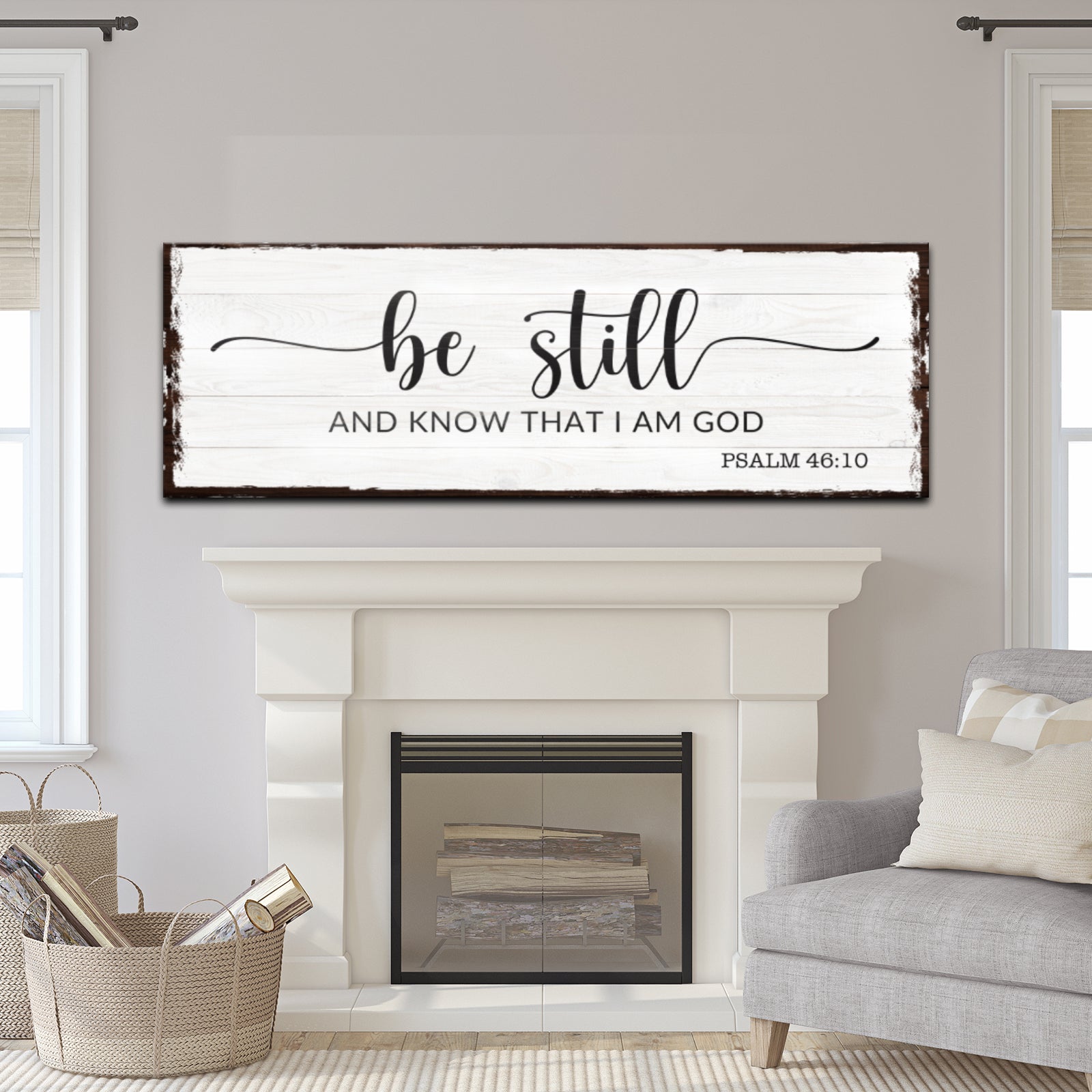Psalm 46:10 Scripture Sign Style 1 - Image by Tailored Canvases