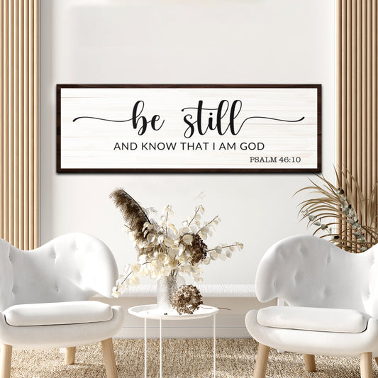Psalm 46:10 Scripture Sign Style 2 - Image by Tailored Canvases