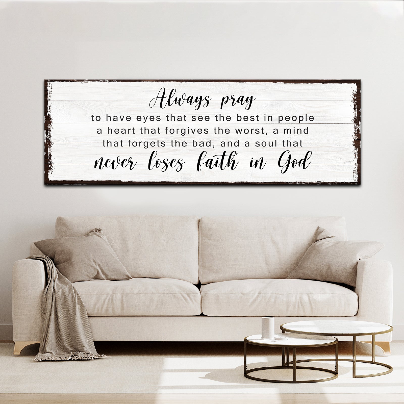 Never Lose Faith in God Sign -  Image by Tailored Canvases