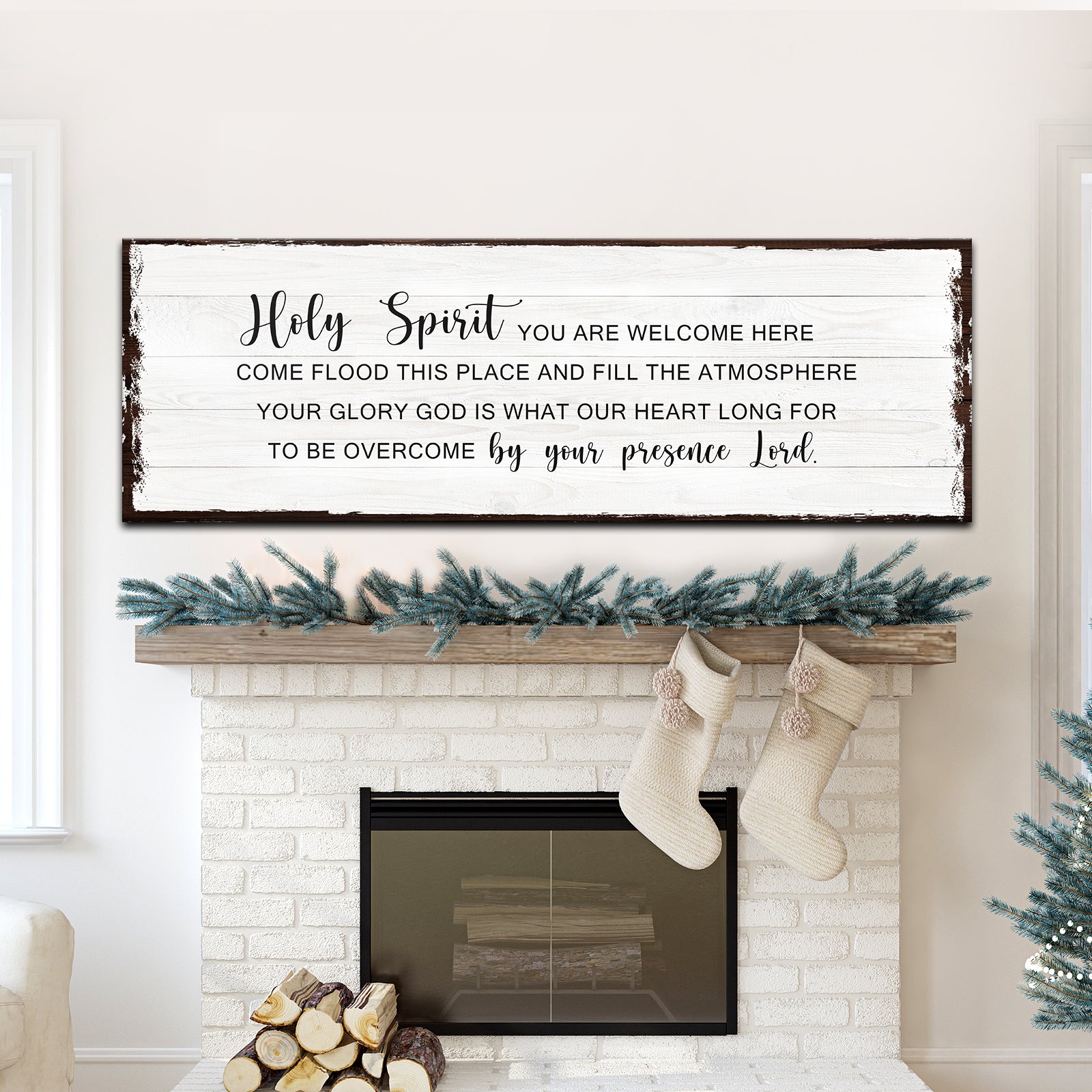 Holy Spirit Rustic Sign Style 1 - Image by Tailored Canvases