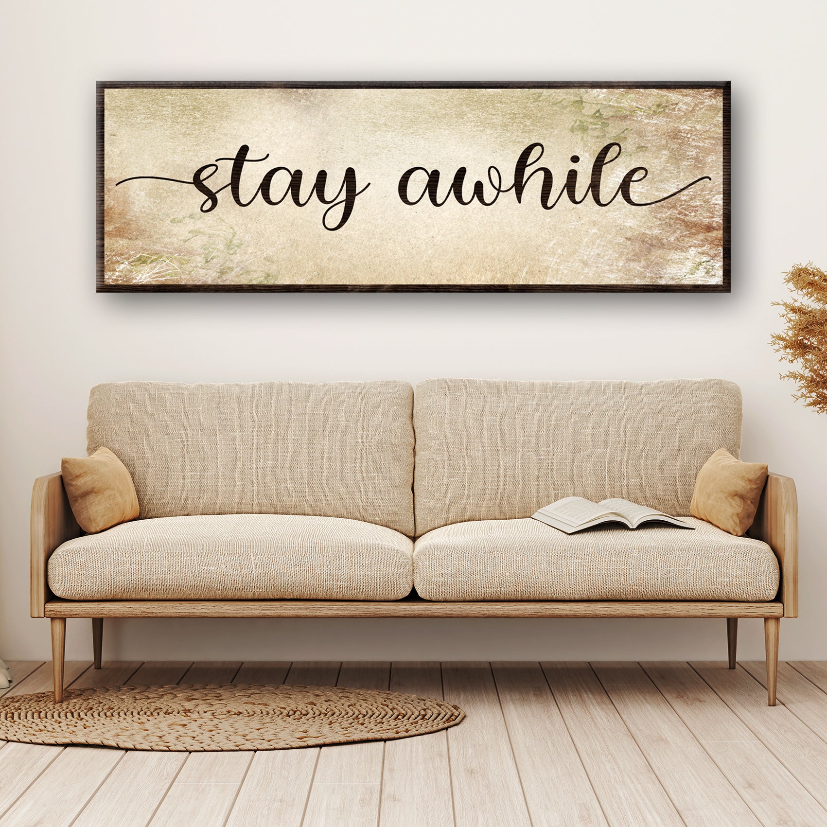 Stay Awhile Sign III Style 2 - Image by Tailored Canvases