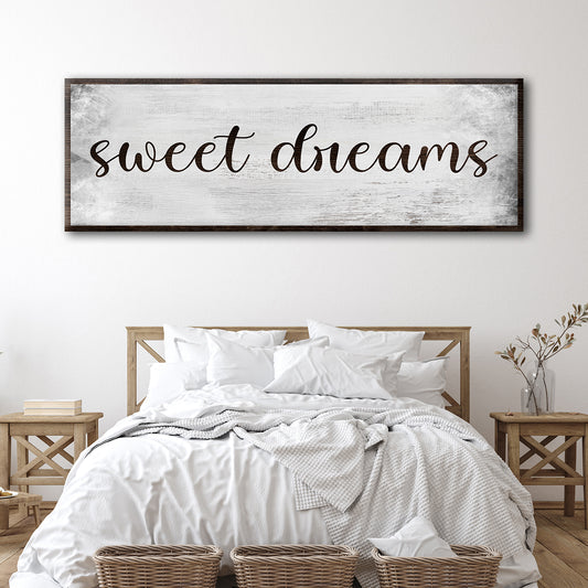 Sweet Dreams Bedroom Grunge Sign - Image by Tailored Canvases