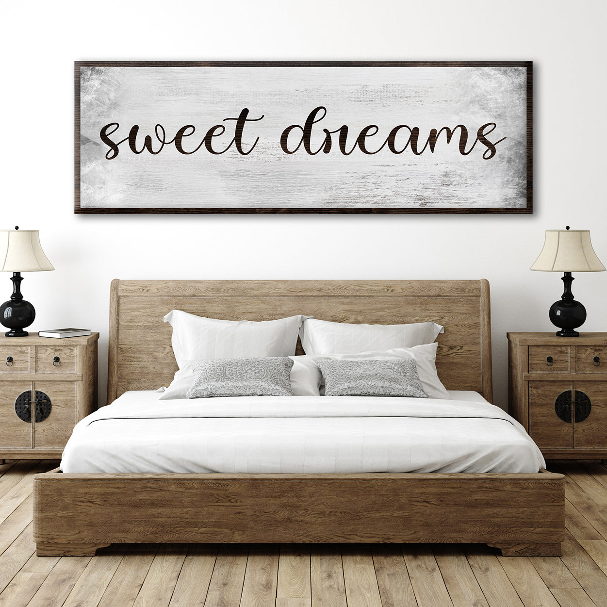 Sweet Dreams Bedroom Grunge Sign Style 1 - Image by Tailored Canvases