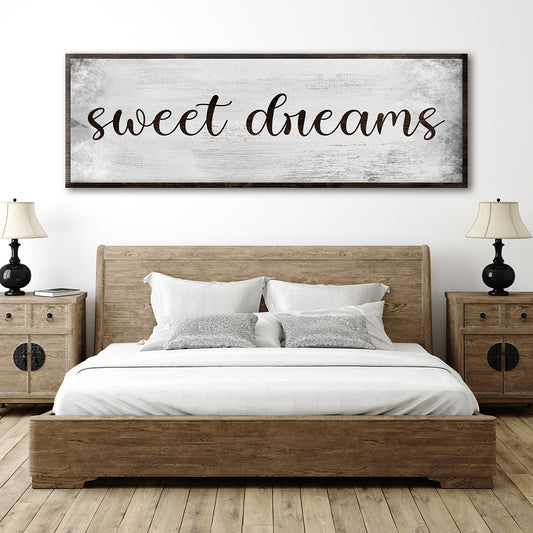 Sweet Dreams Bedroom Grunge Sign - Image by Tailored Canvases