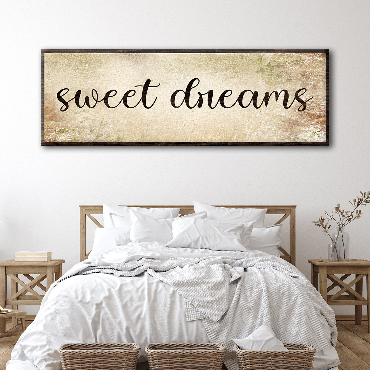 Sweet Dreams Bedroom Grunge Sign Style 2 - Image by Tailored Canvases