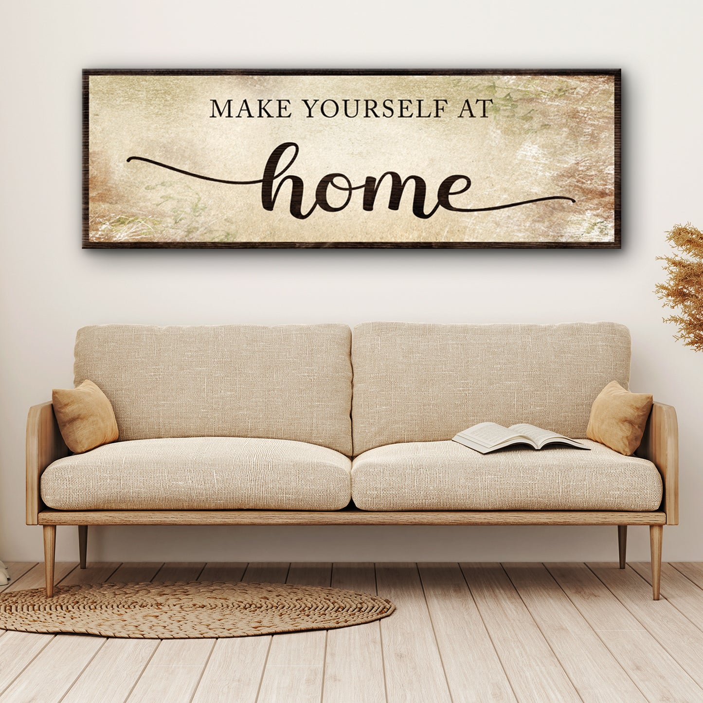 Make yourself at home Grunge Sign Style 2 - Image by Tailored Canvases