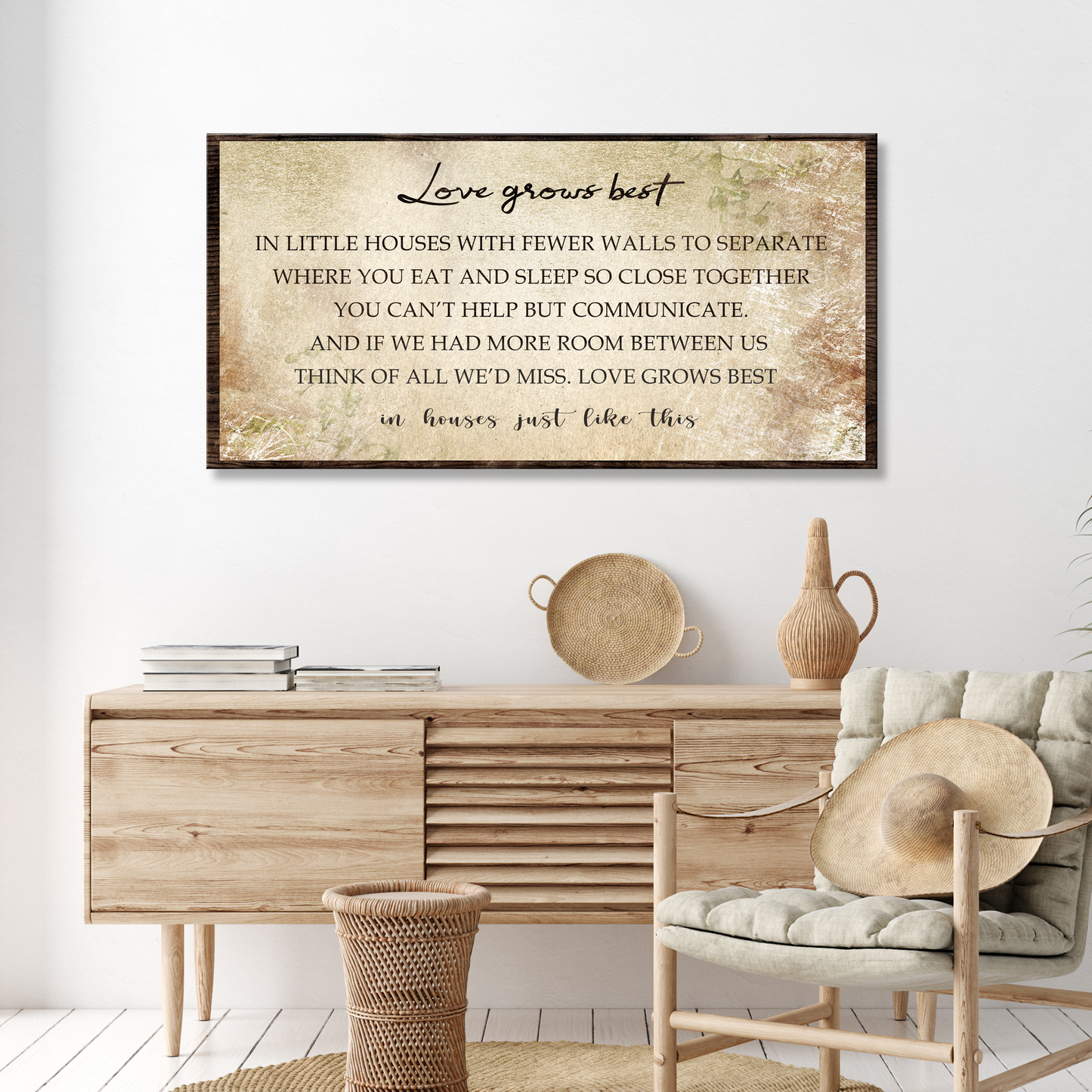 Love Grows Best in Little Houses Sign III Style 1 - Image by Tailored Canvases